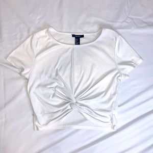 white tie crop tee